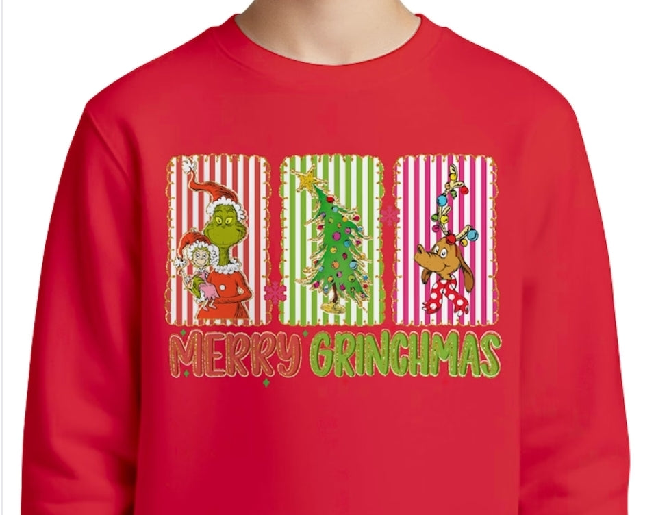 Youth Merry Grinchmas T-shirt or Sweatshirt