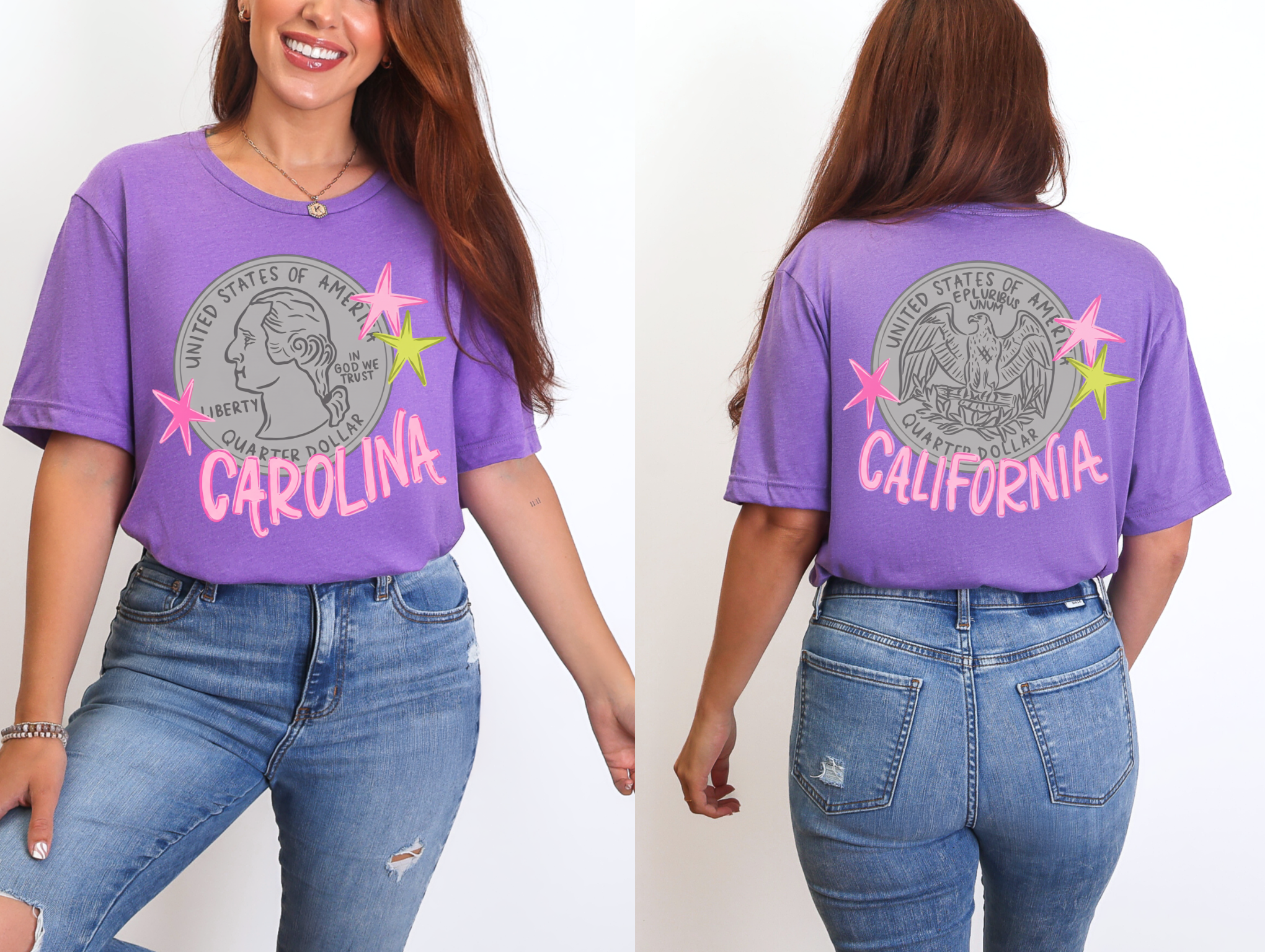 Heads Carolina Tails California T-Shirt
