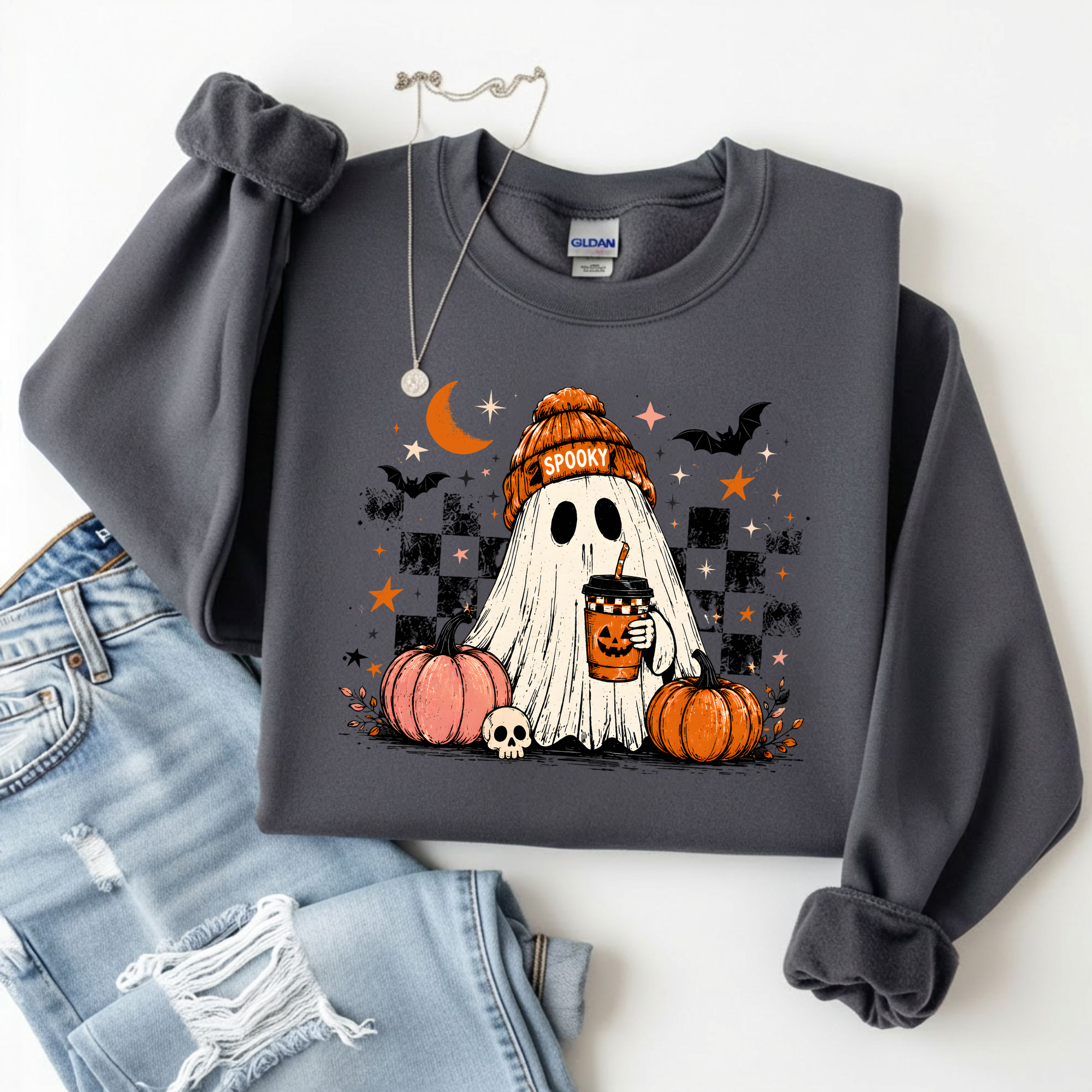 Spooky Ghost Crewneck Sweatshirt