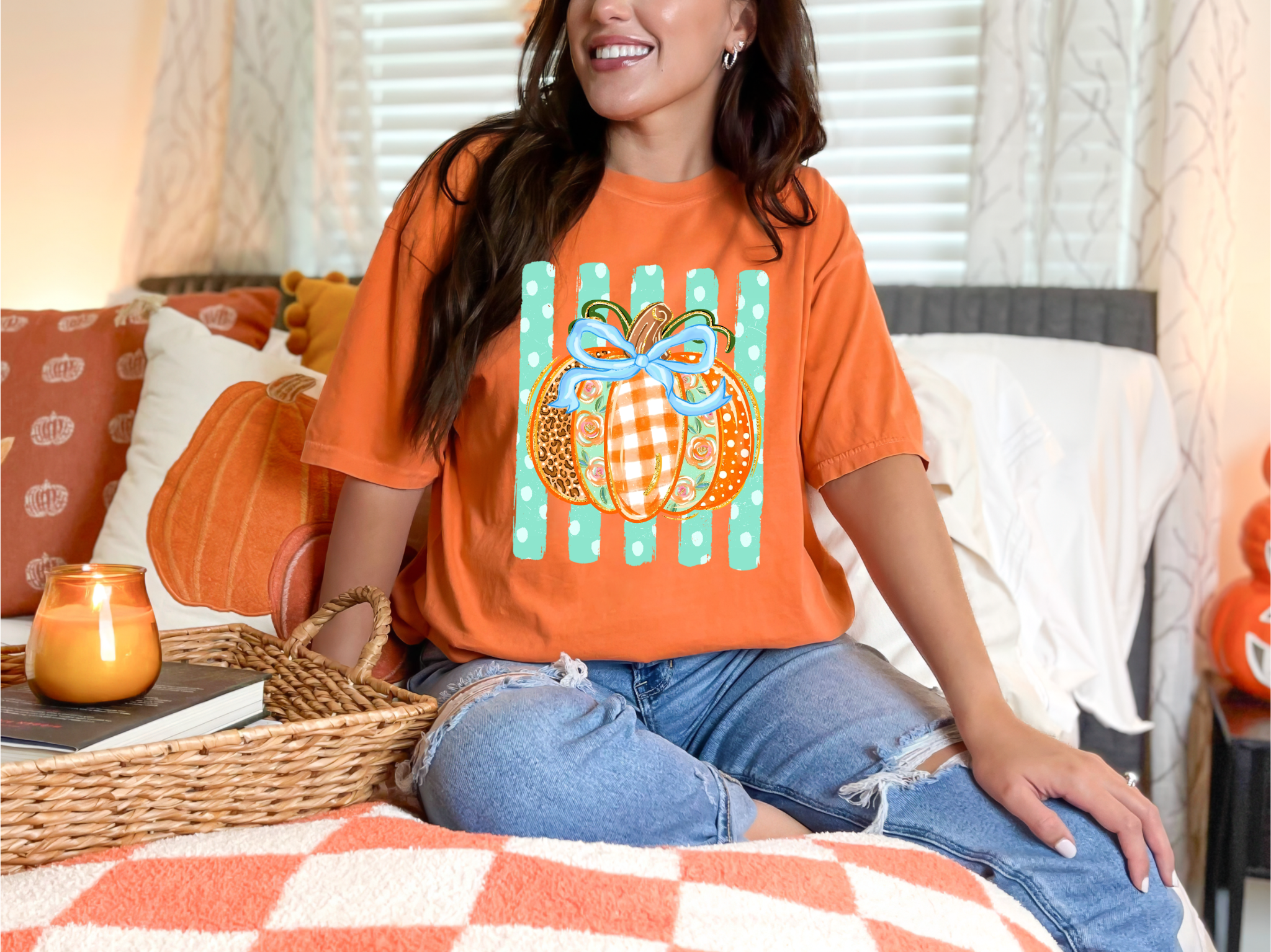 Colorful Pumpkin Comfort Colors T-Shirt
