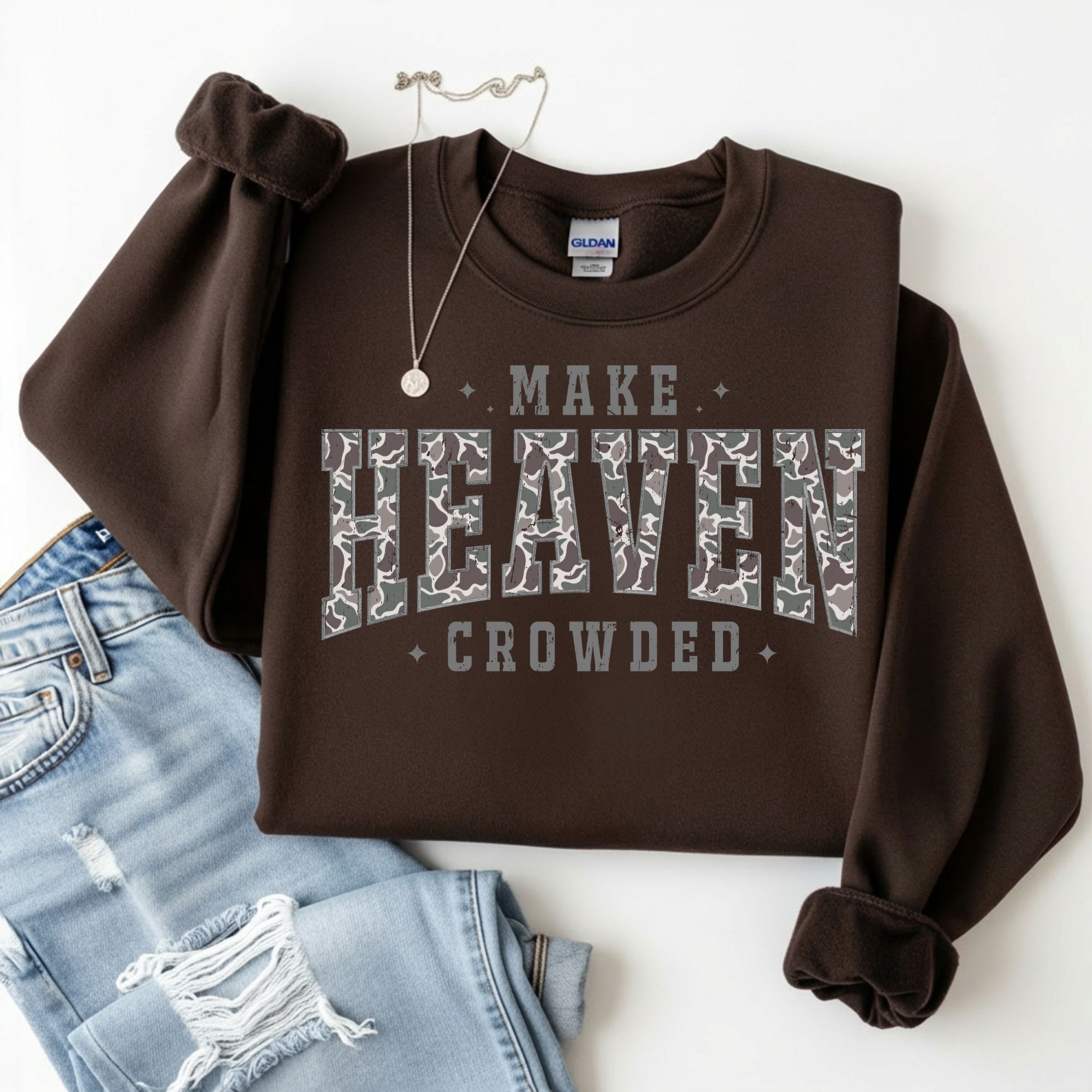 Make Heaven Crowded Camo Sweatshirt