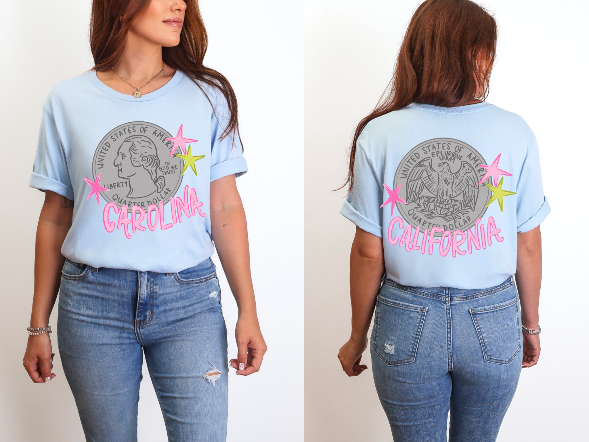 Heads Carolina Tails California T-Shirt