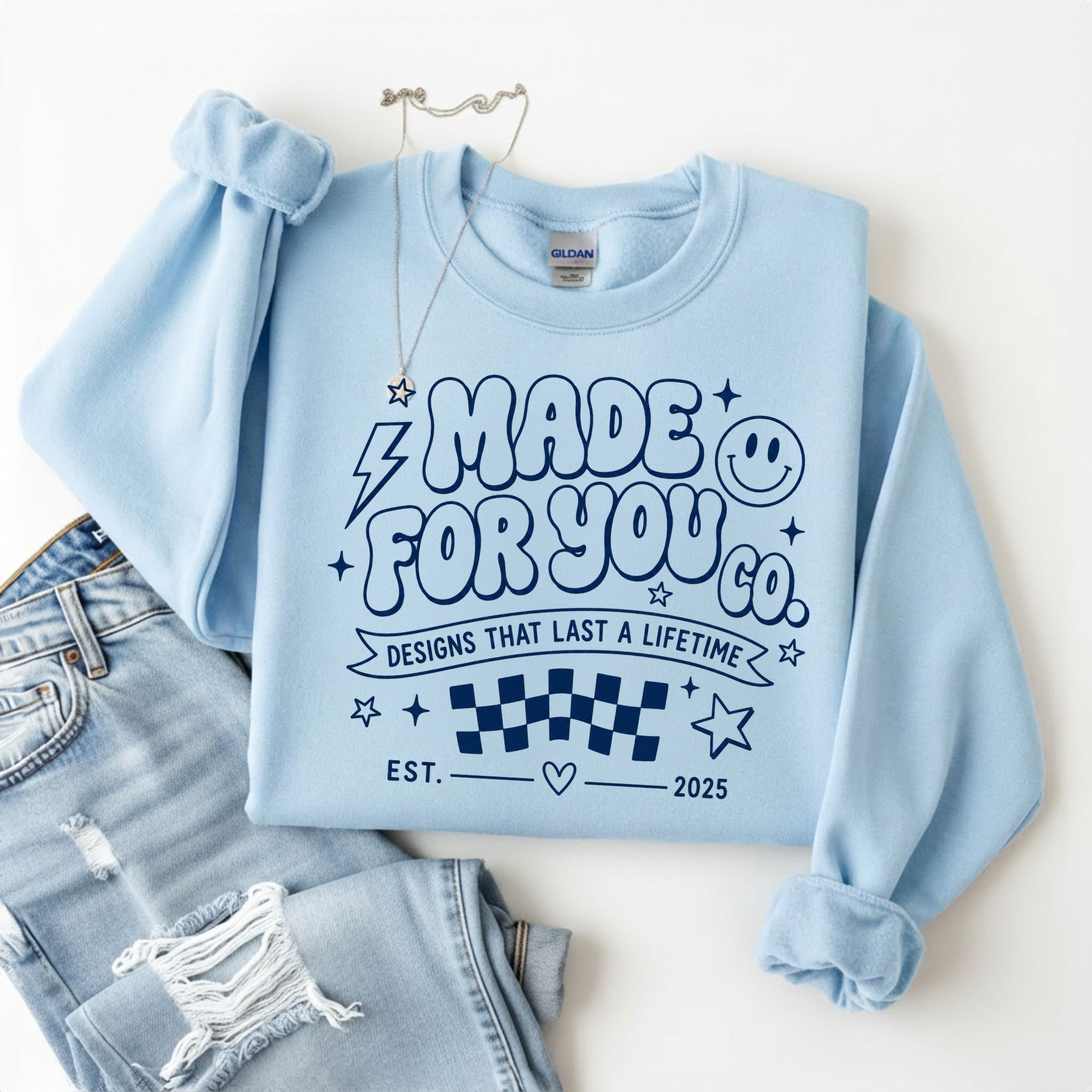 Gildan Light Blue Crewneck MERCH SWEATSHIRT