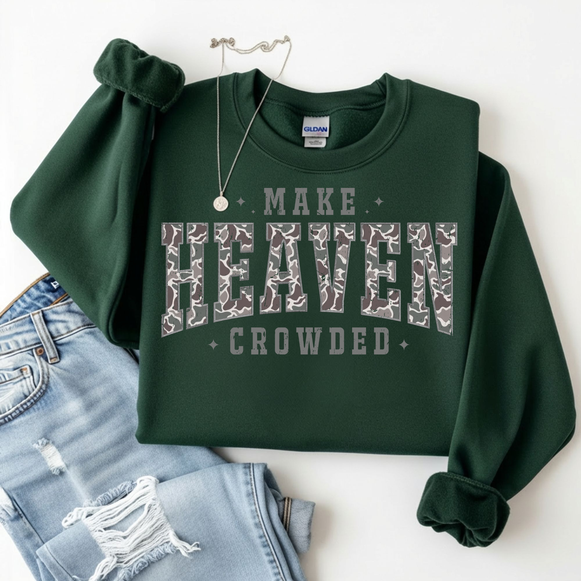 Make Heaven Crowded Camo Sweatshirt