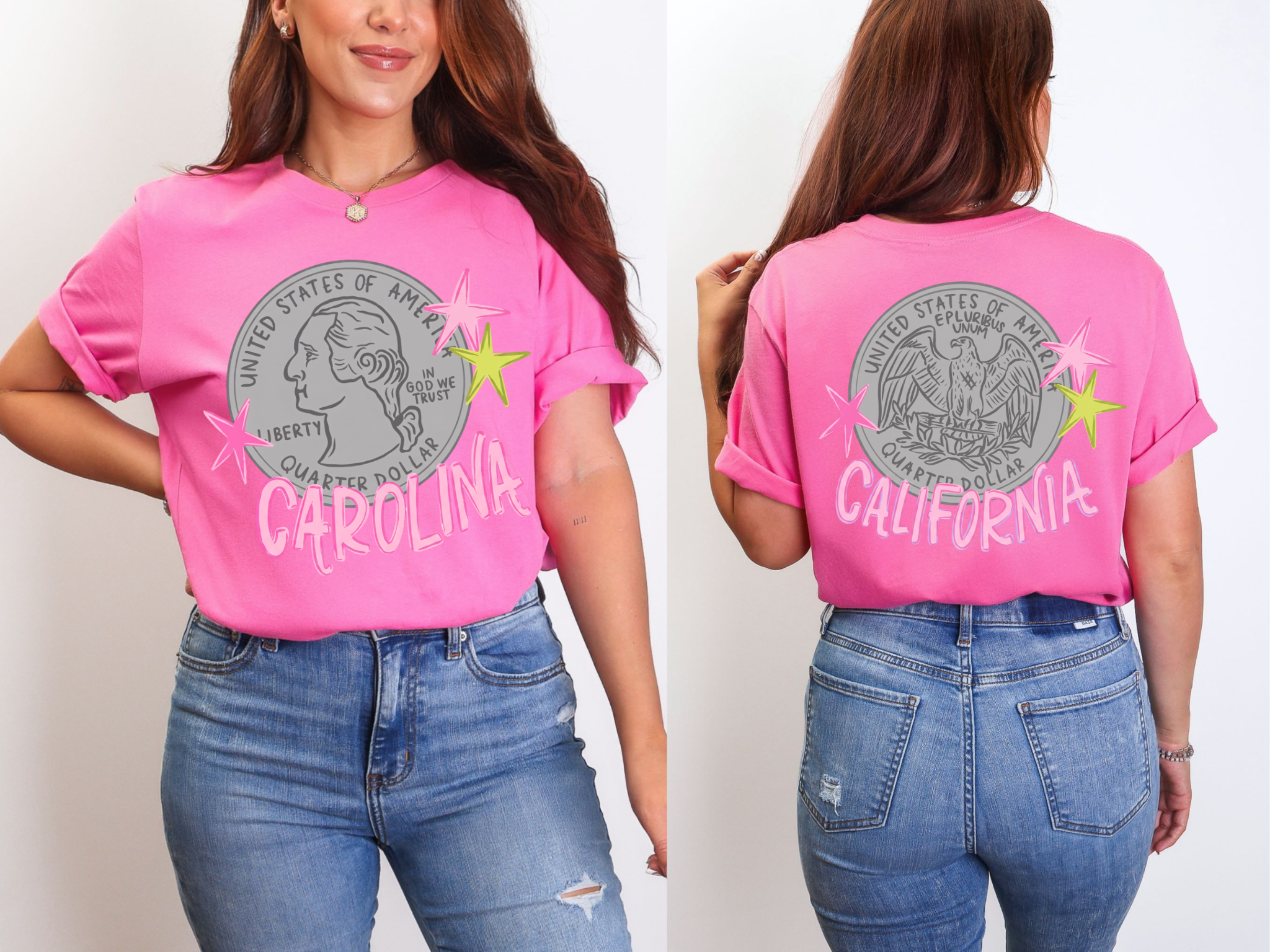 Heads Carolina Tails California T-Shirt