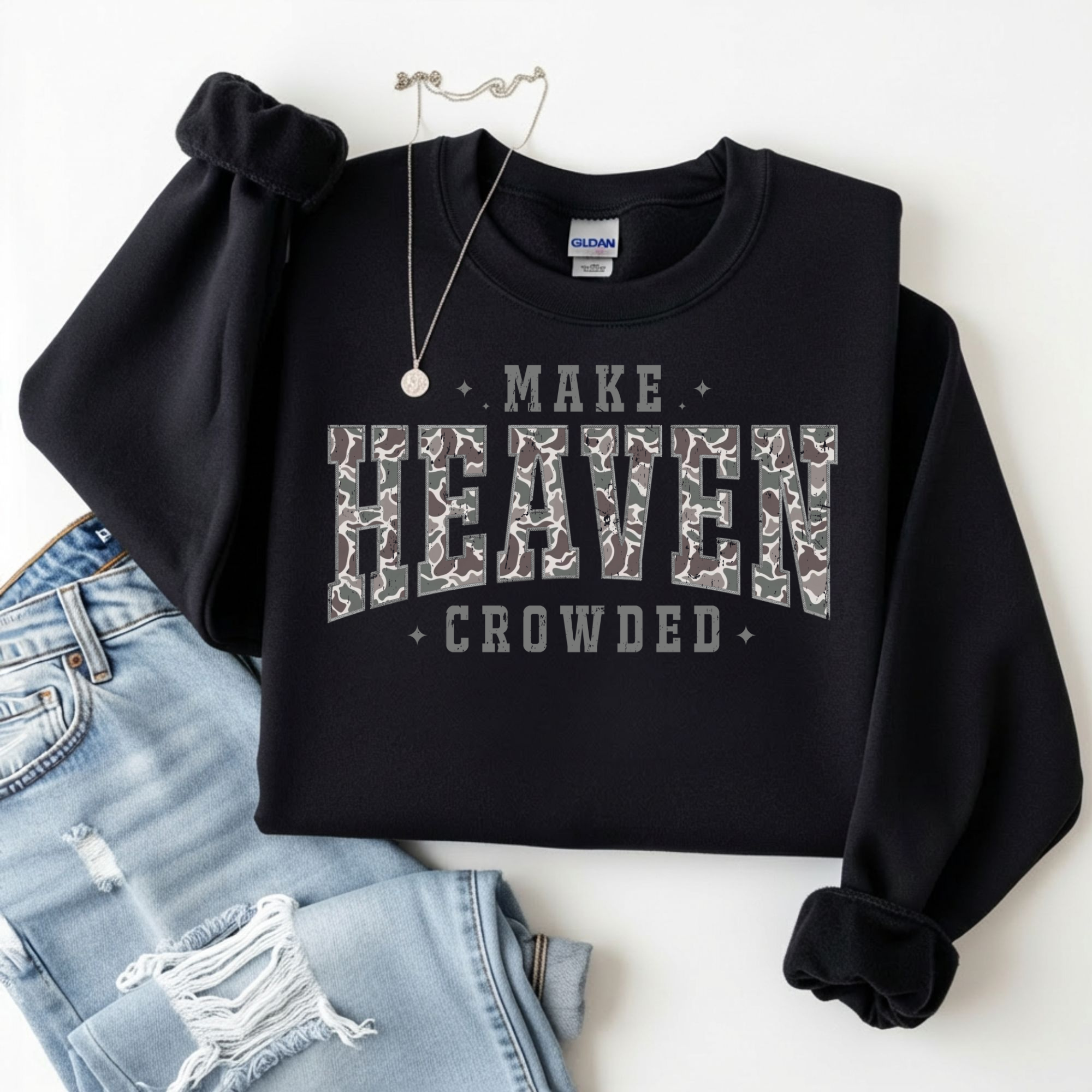 Make Heaven Crowded Camo Sweatshirt