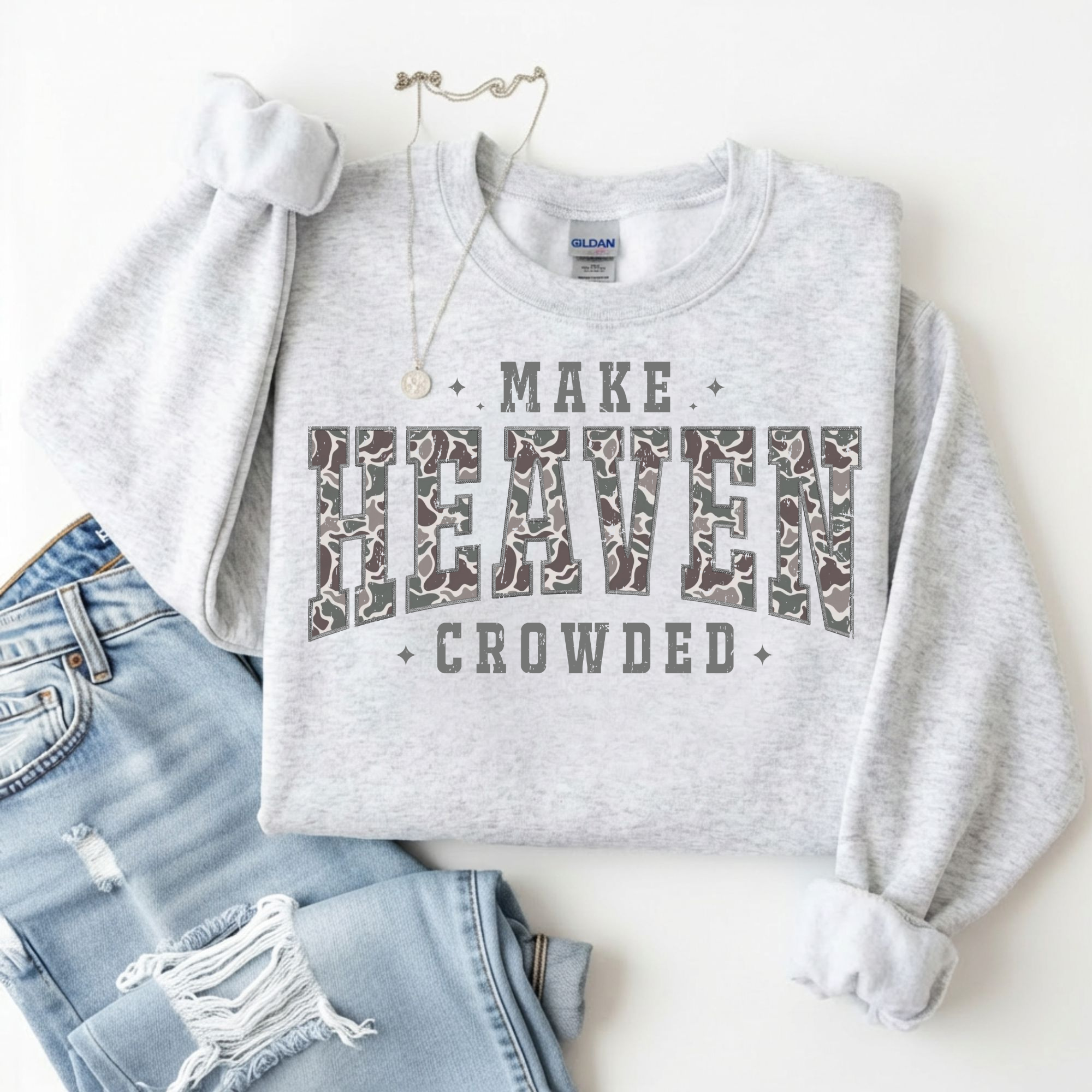 Make Heaven Crowded Camo Sweatshirt