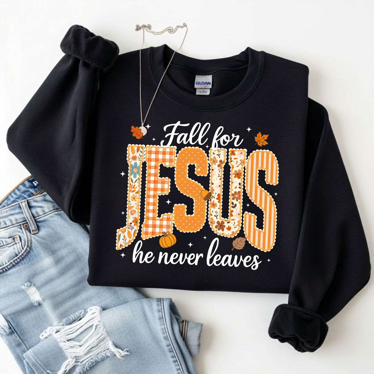 Fall For Jesus Crewneck Sweatshirt