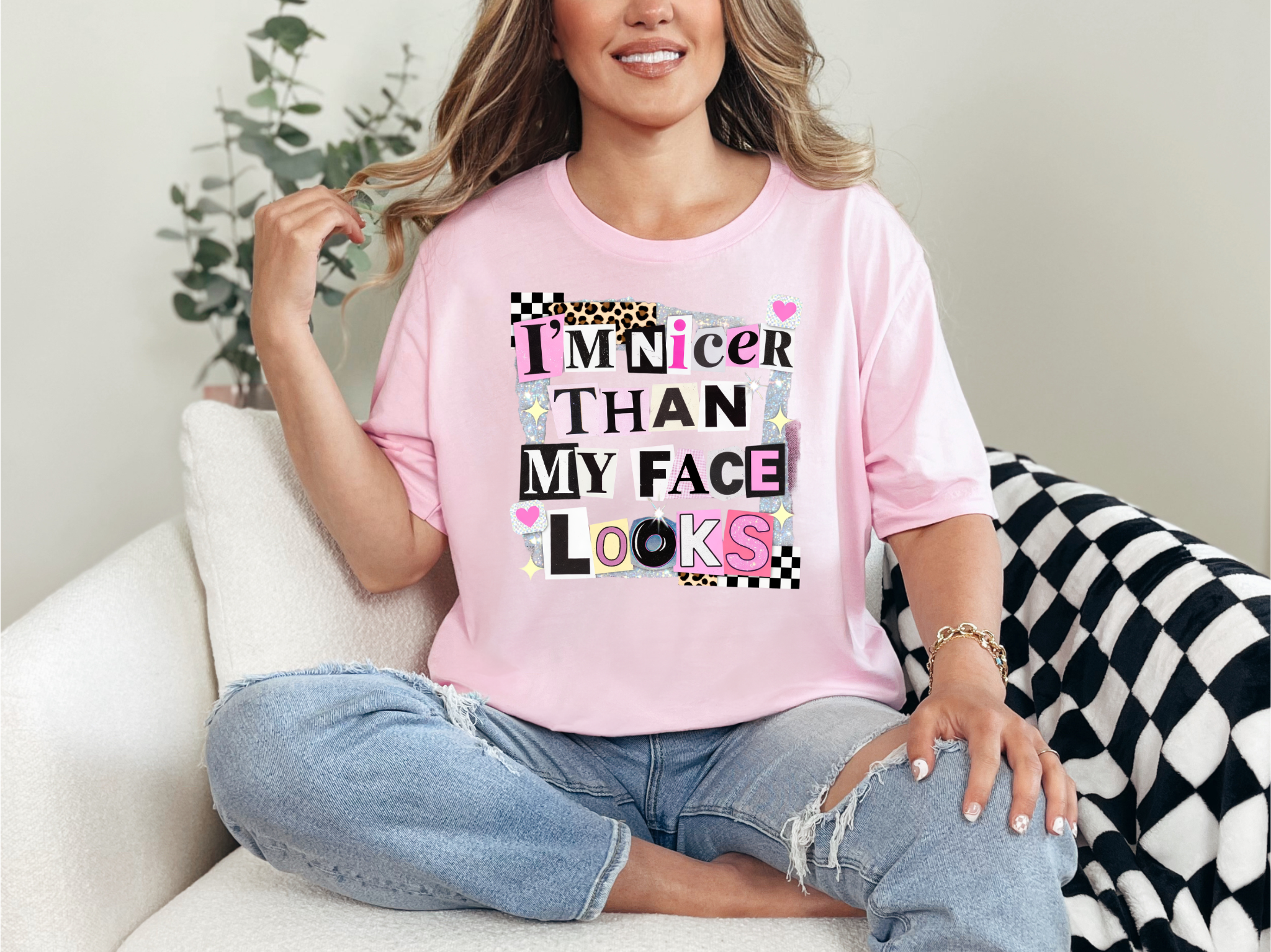 Retro I'm Nicer Than My Face Looks T-Shirt