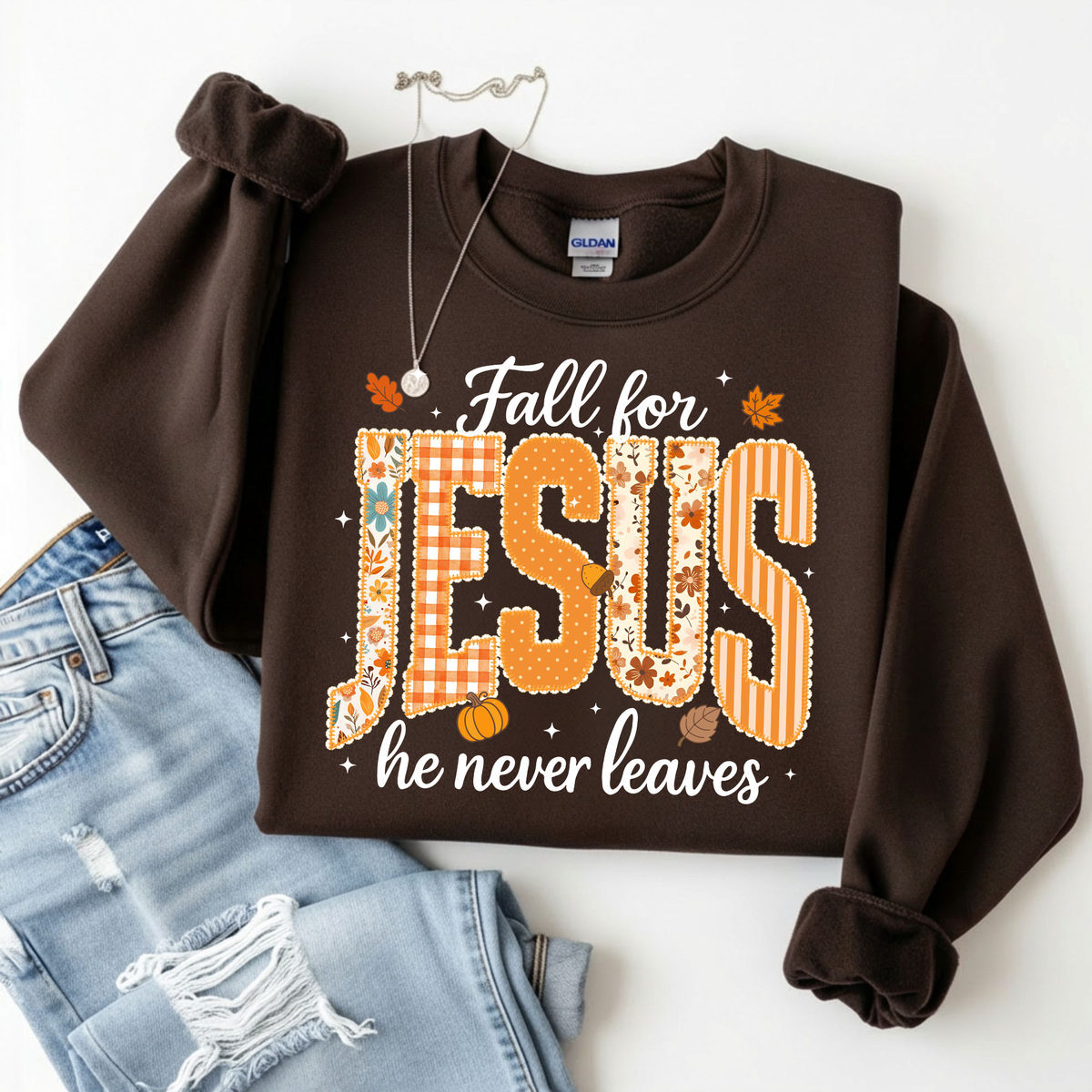 Fall For Jesus Crewneck Sweatshirt