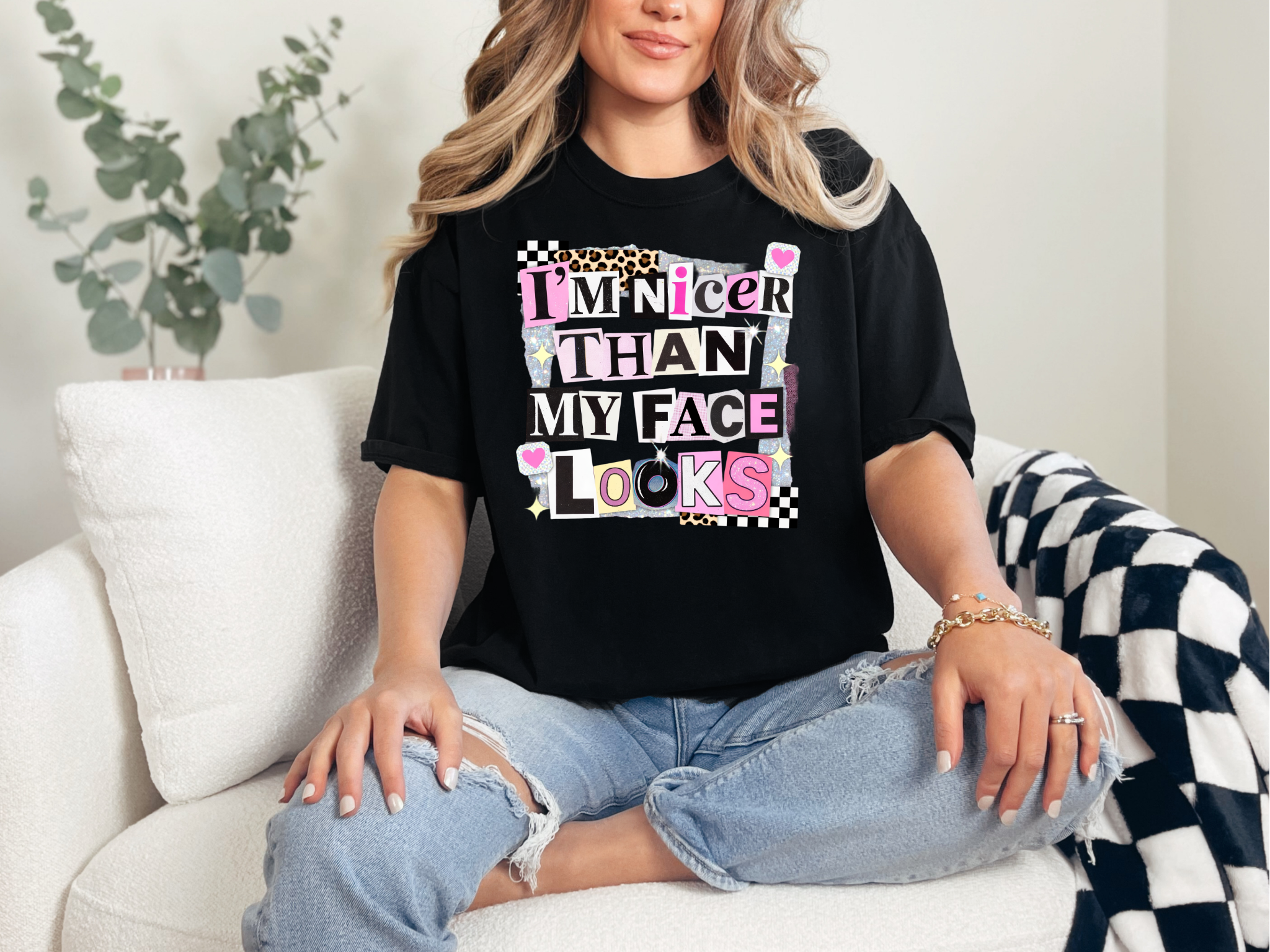 Retro I'm Nicer Than My Face Looks T-Shirt