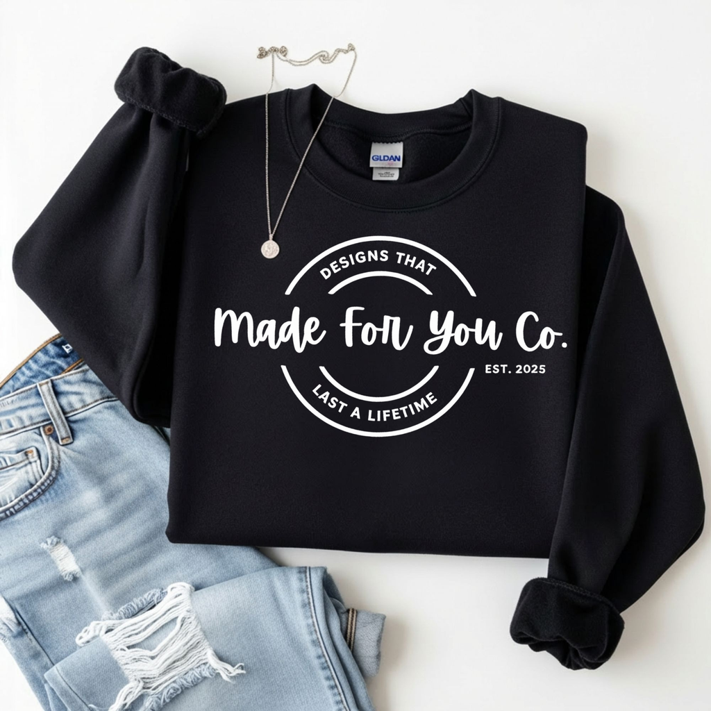 Gildan Black Crewneck LOGO SWEATSHIRT