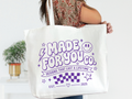 MERCH White Canvas Tote Bag with Zipper