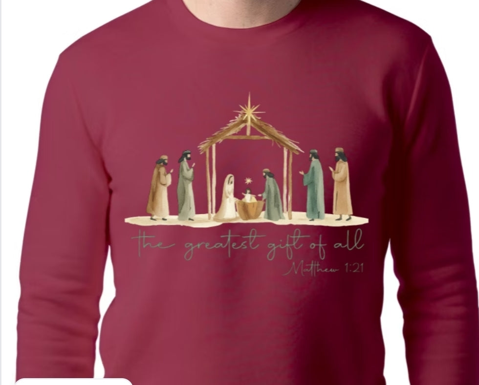 Adult Manger Scene T-shirt or Sweatshirt