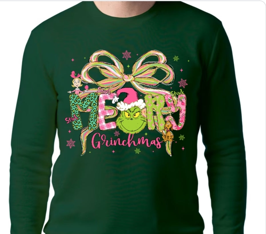 Adult Merry Grinchmas T-shirt or Sweatshirt