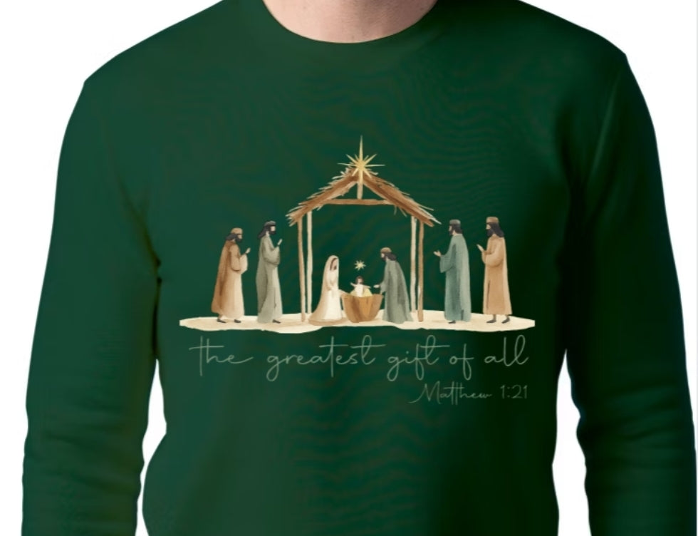 Adult Manger Scene T-shirt or Sweatshirt