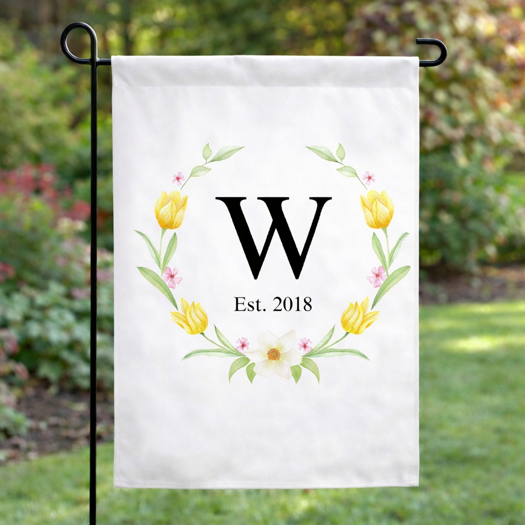 Tulip Inital Garden Flag