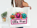 Girl or Boy Personalized Halloween Zipper Tote Bag
