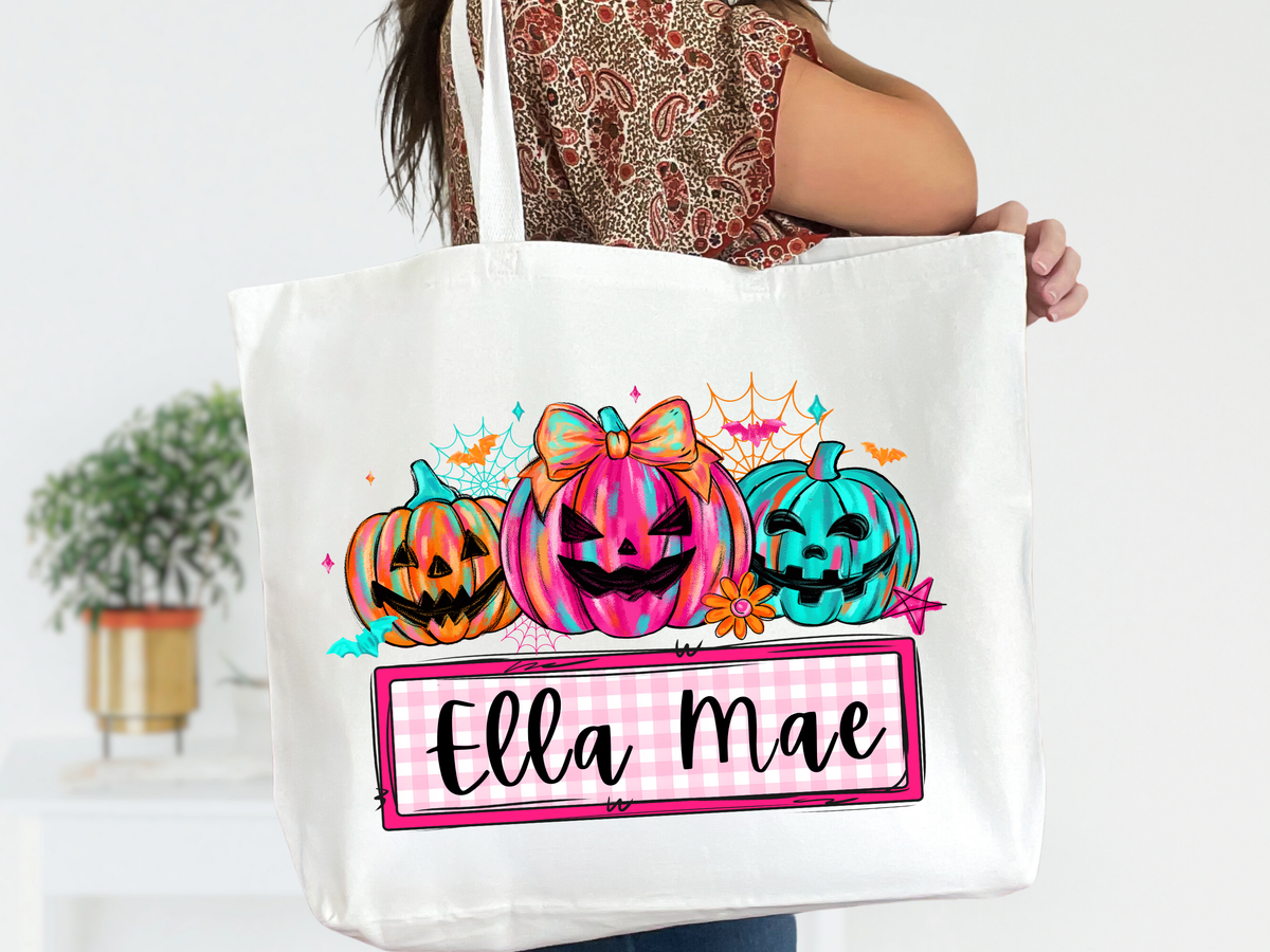 Girl or Boy Personalized Halloween Zipper Tote Bag