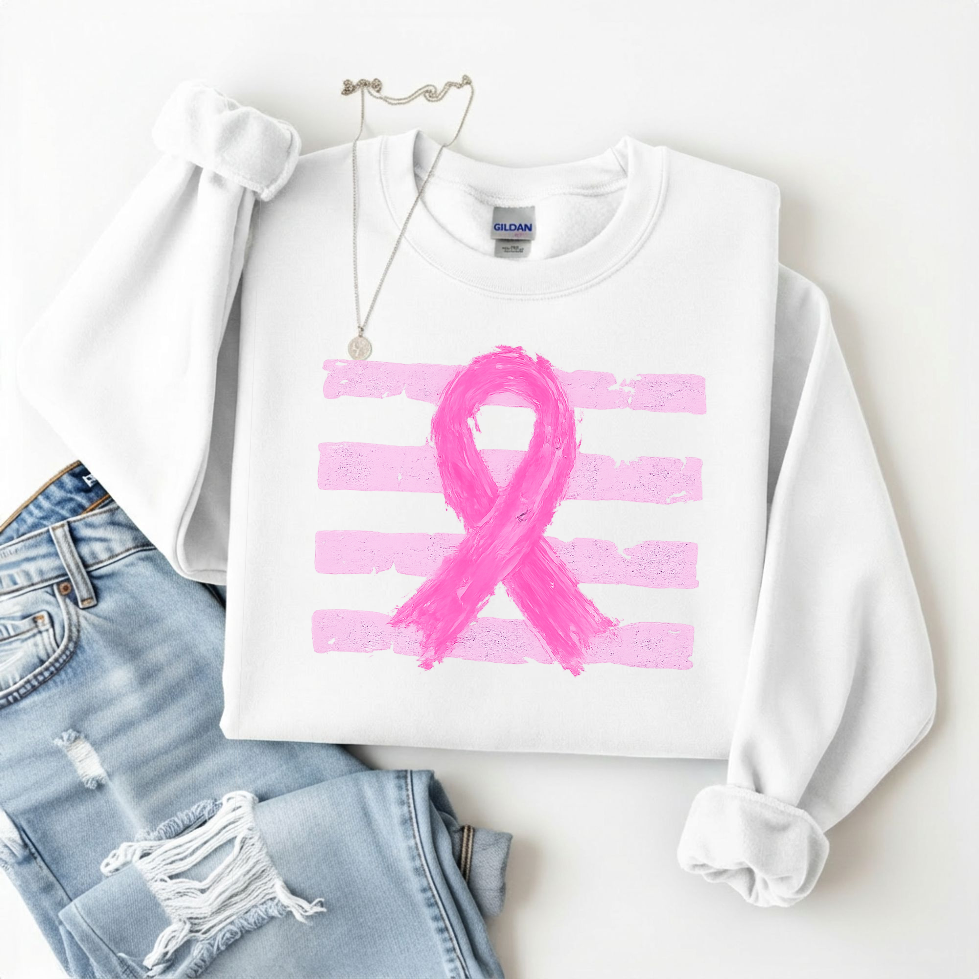 Pink Ribbon Crewneck Sweatshirt