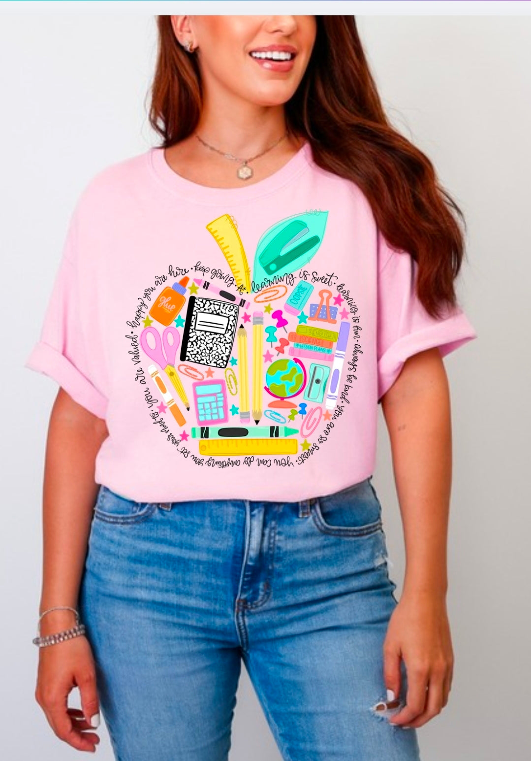 School Supplies Apple Comfort Colors T-Shirt