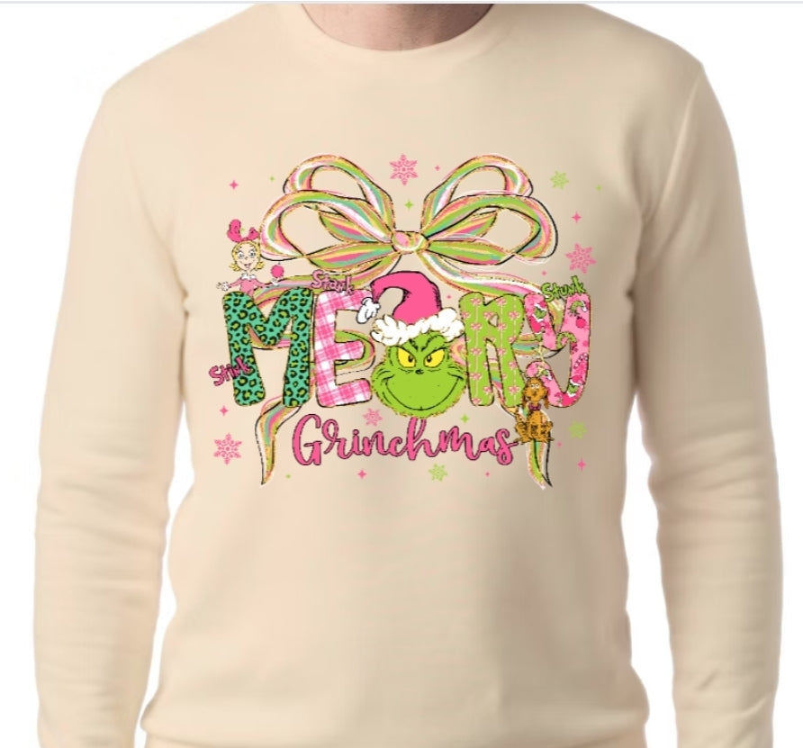 Adult Merry Grinchmas T-shirt or Sweatshirt