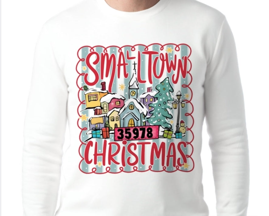Adult Small Town Christmas T-shirt or Sweatshirt