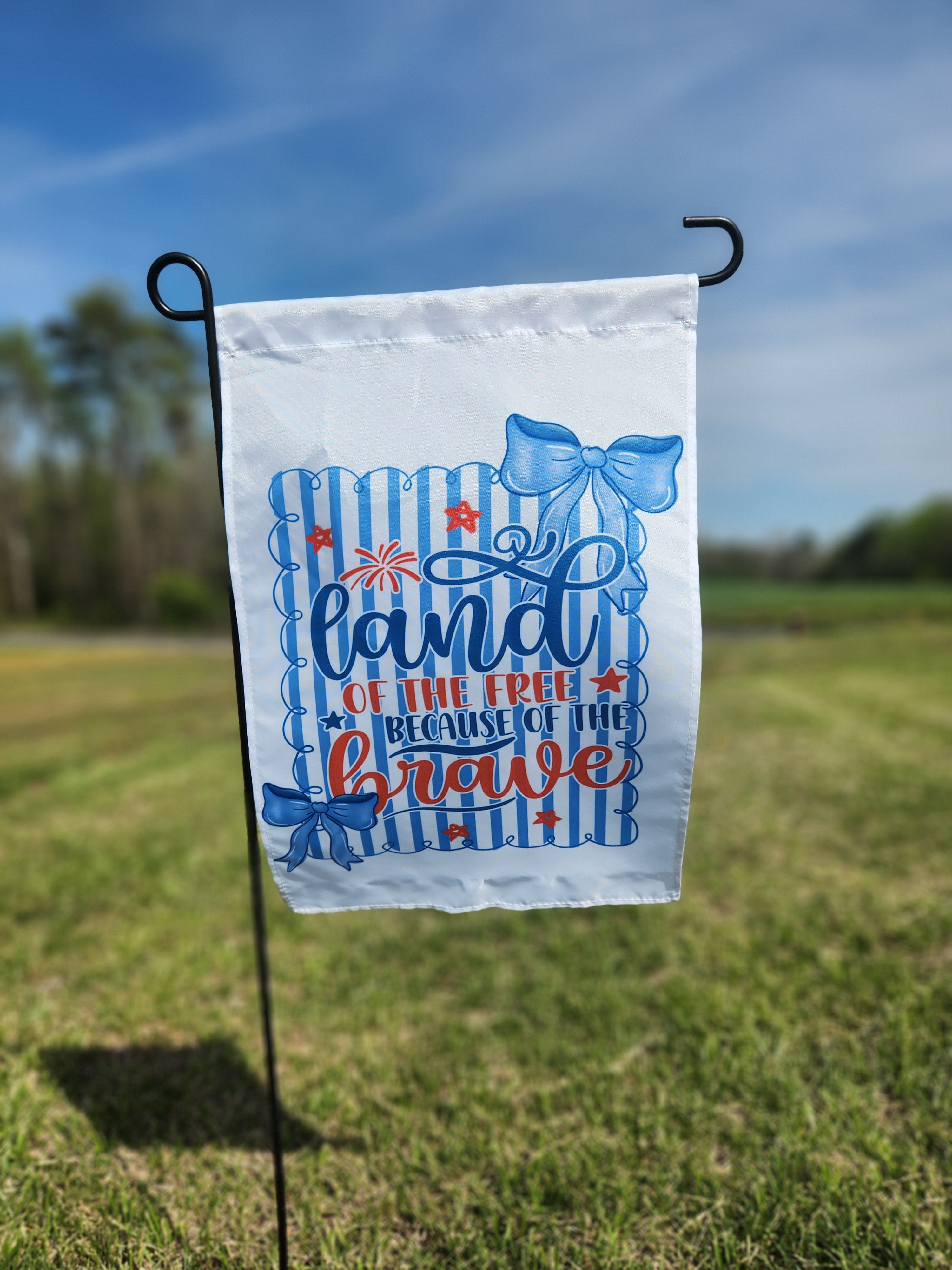 Preppy Land of the Free Garden Flag