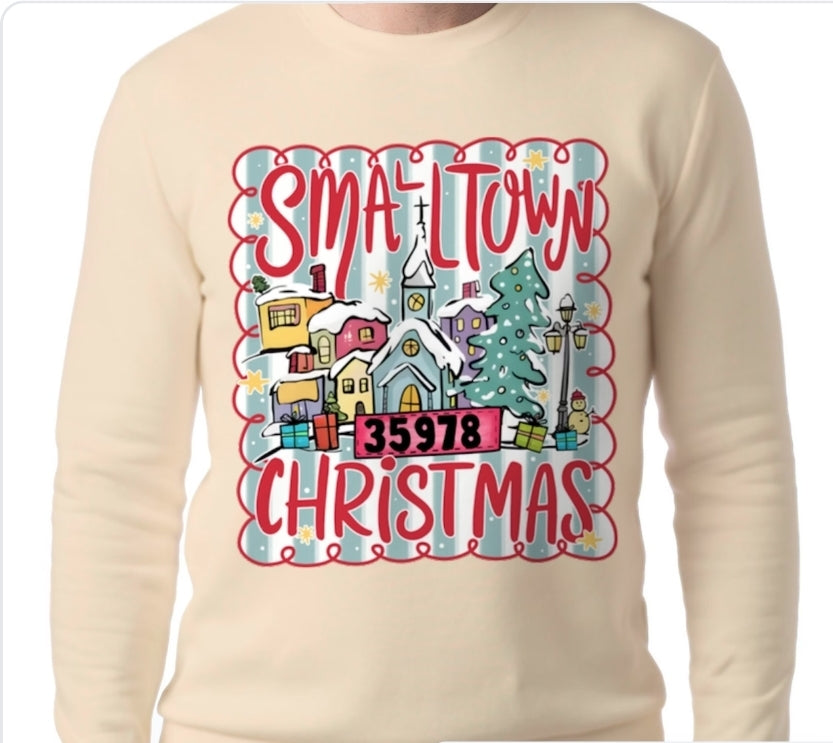 Adult Small Town Christmas T-shirt or Sweatshirt