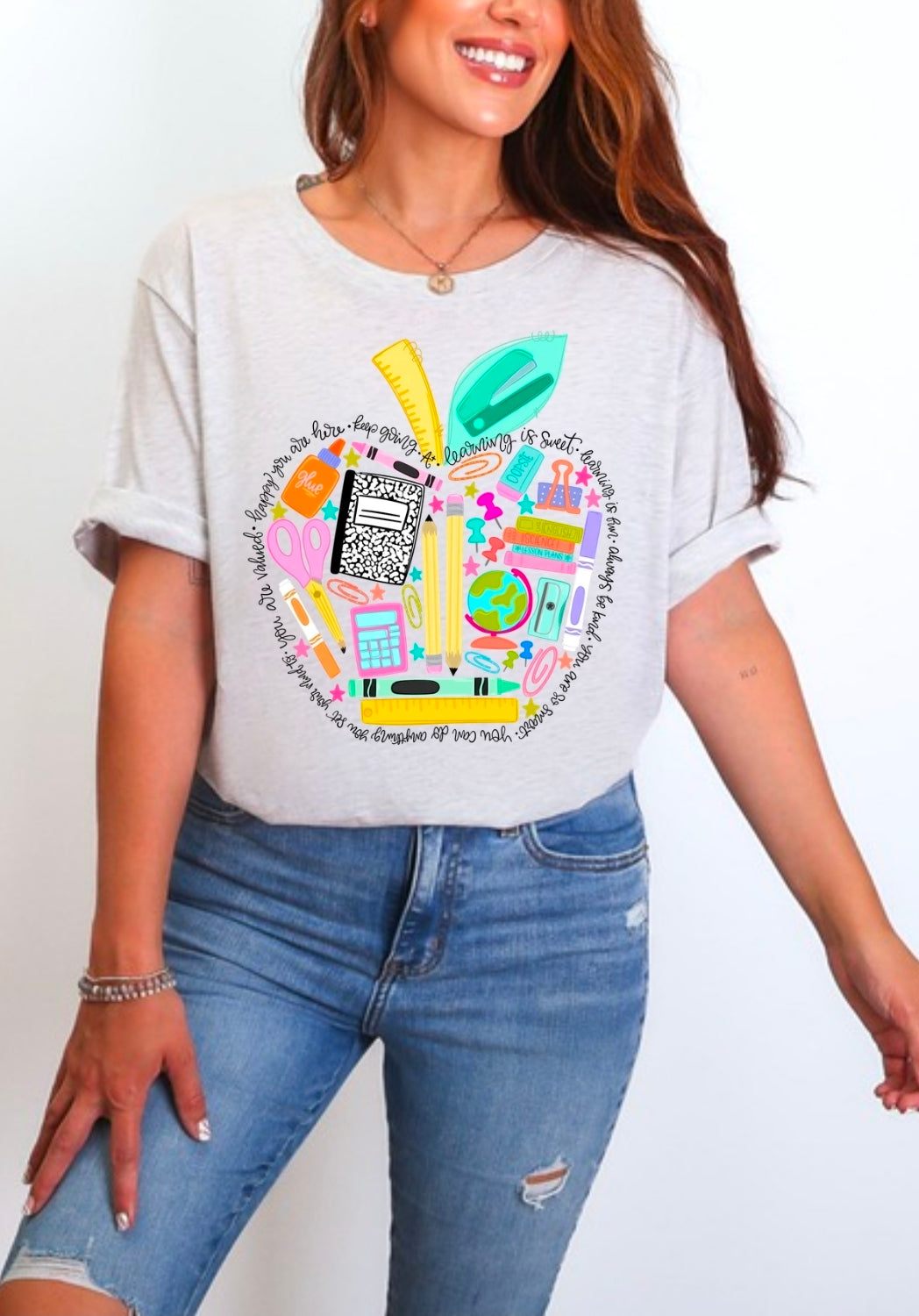 School Supplies Apple T-shirt