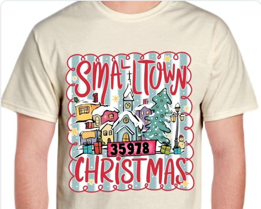 Adult Small Town Christmas T-shirt or Sweatshirt