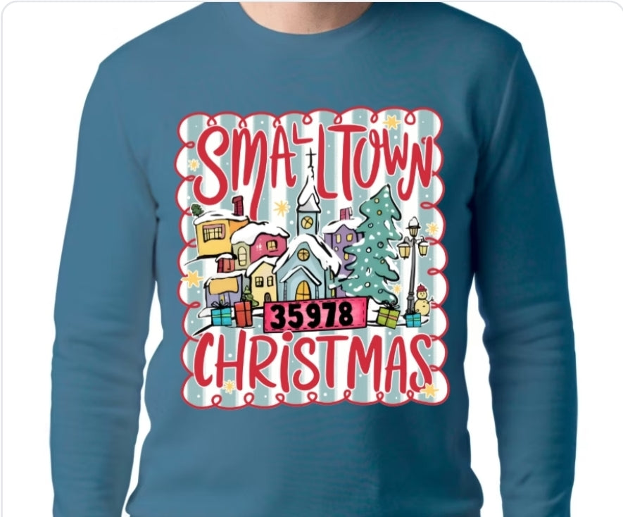 Adult Small Town Christmas T-shirt or Sweatshirt