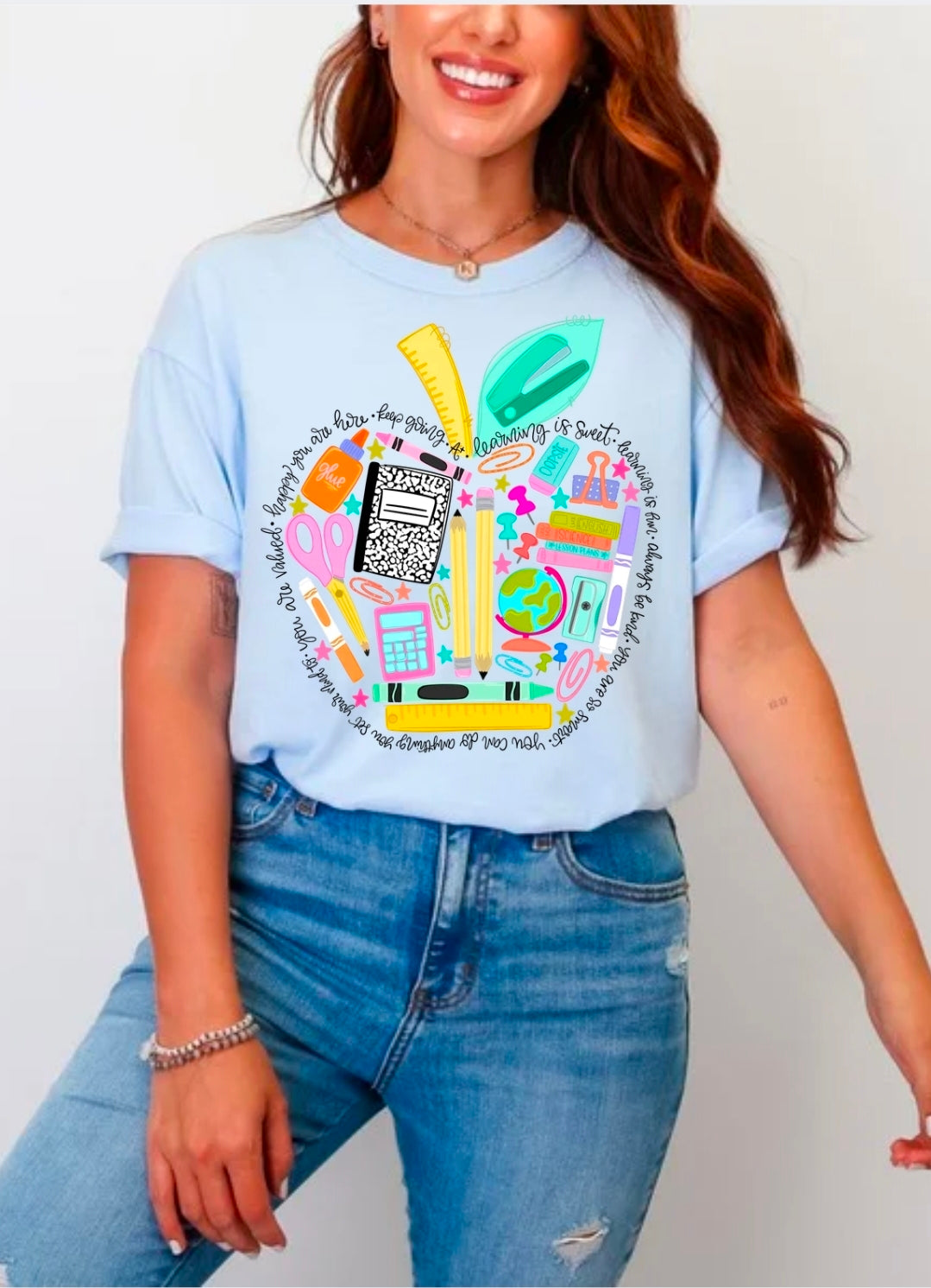 School Supplies Apple Comfort Colors T-Shirt