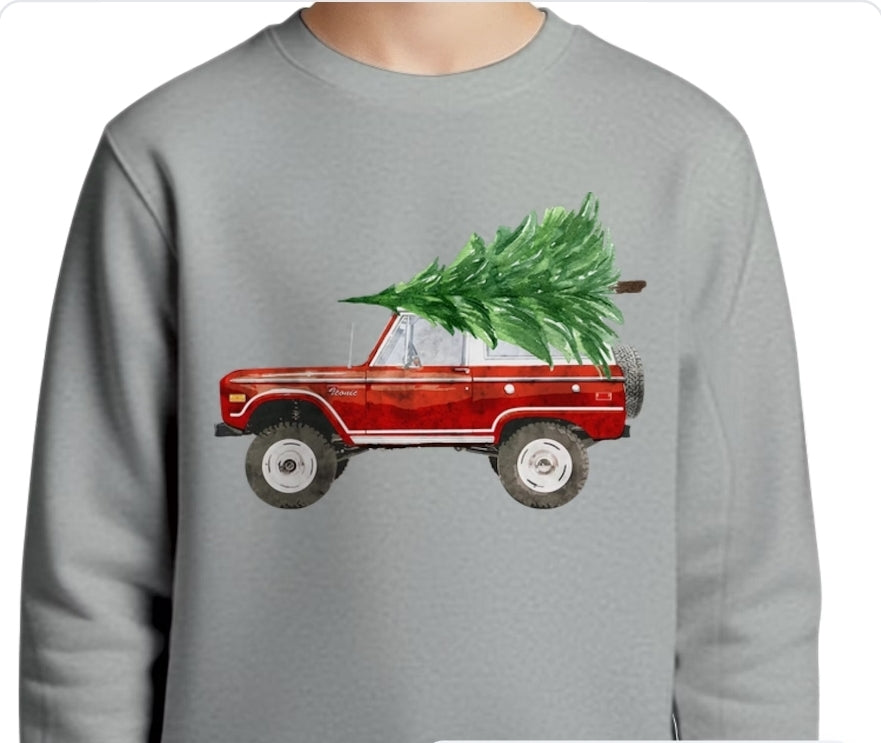Youth Bronco Christmas T-shirt or Sweatshirt
