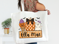 Girl or Boy Personalized Halloween Zipper Tote Bag