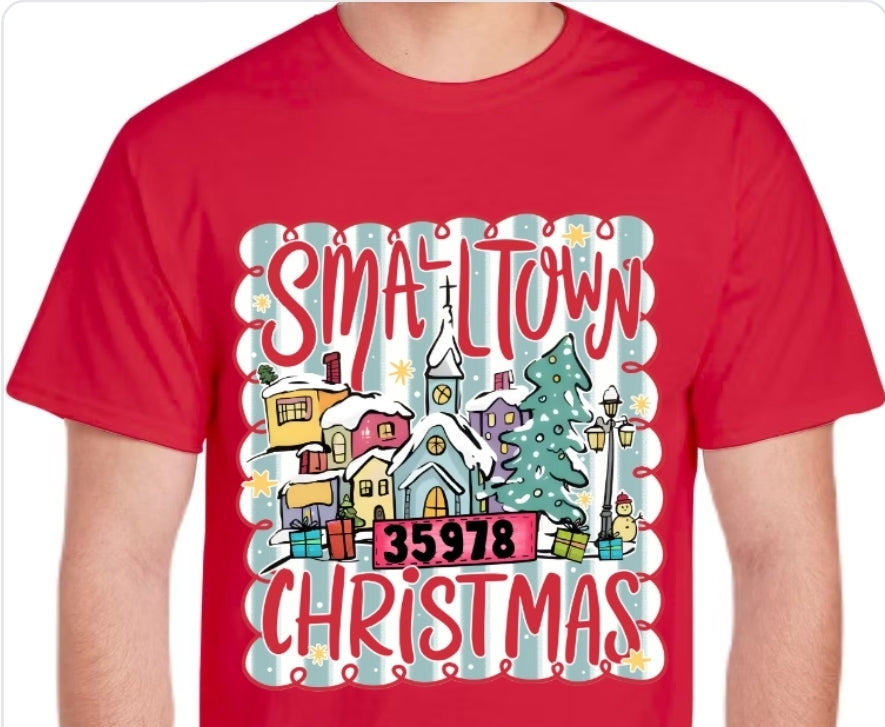 Adult Small Town Christmas T-shirt or Sweatshirt