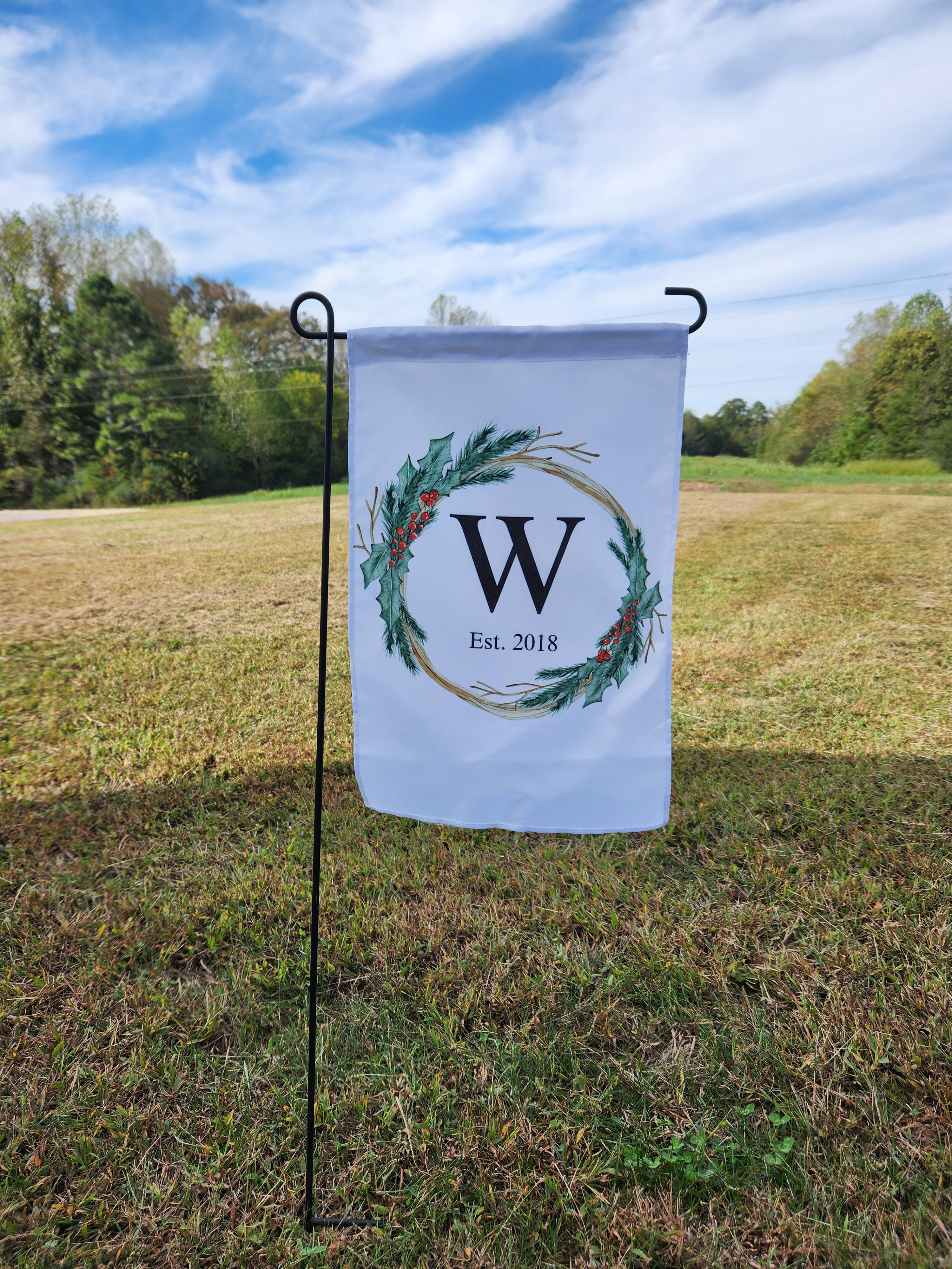 Christmas Wreath Garden Flag