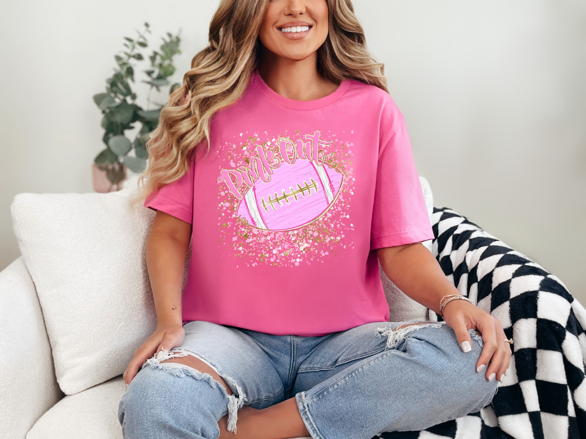 Pink Out Football Comfort Colors T-Shirt