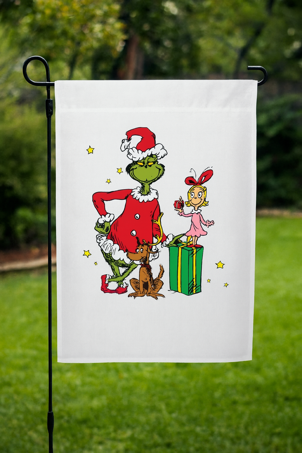 The Grinch Garden Flag