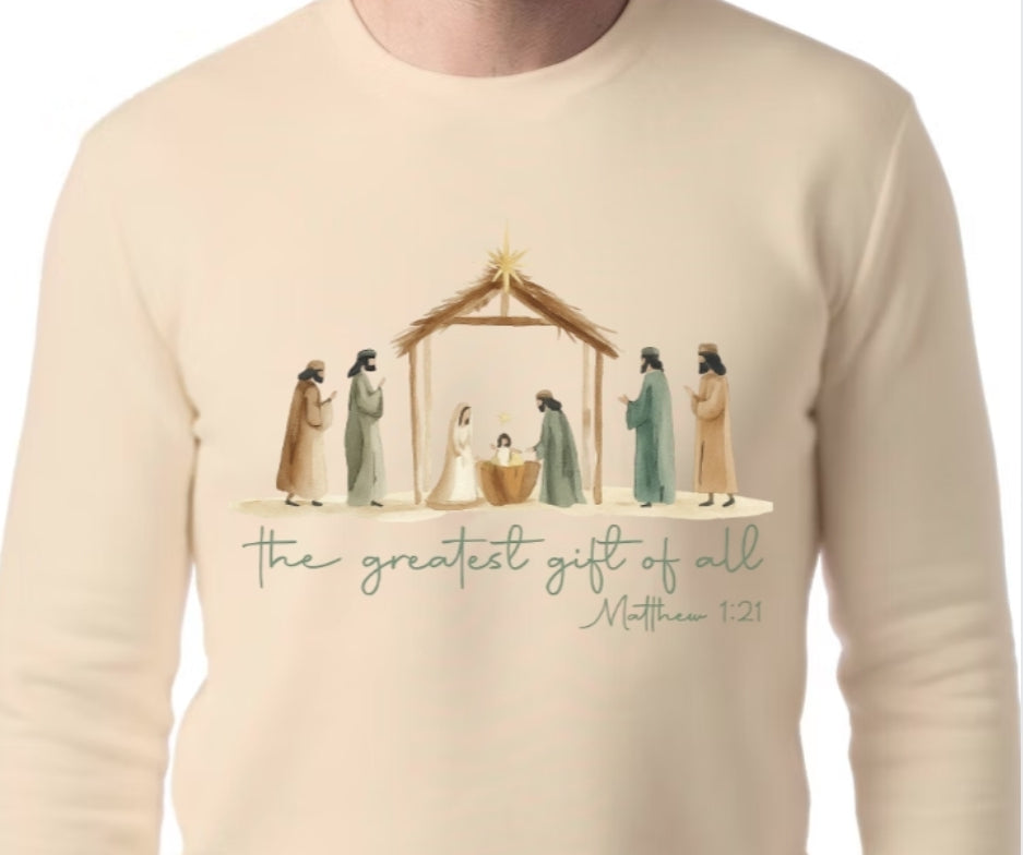 Adult Manger Scene T-shirt or Sweatshirt