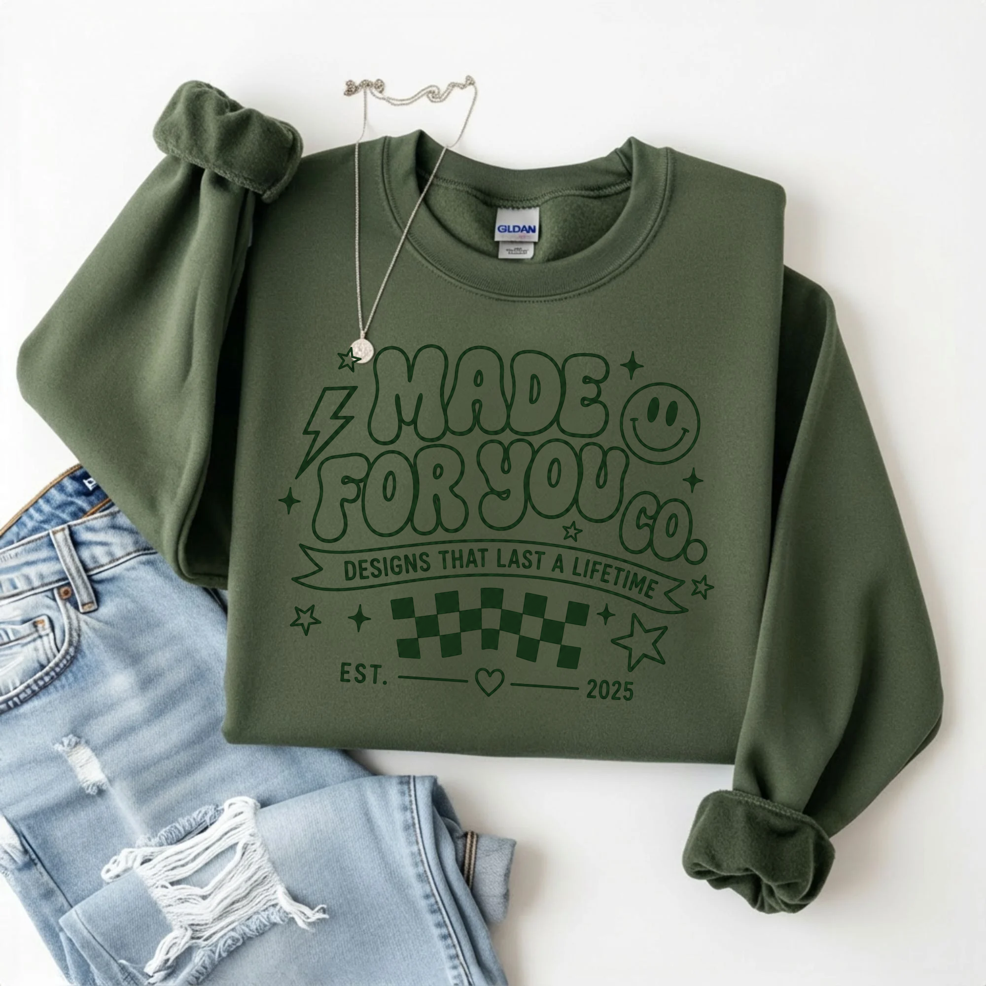 Gildan Military Green Crewneck MERCH SWEATSHIRT