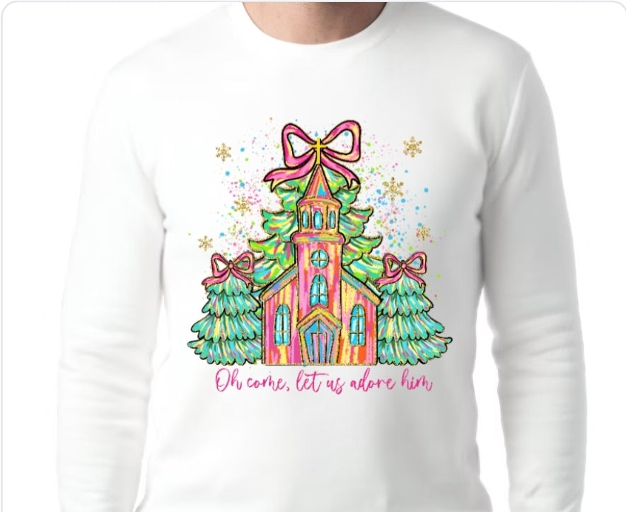 Adult Let Us Adore Him T-shirt or Sweatshirt