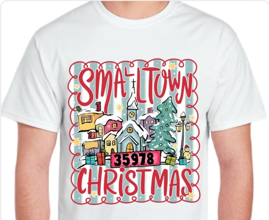 Adult Small Town Christmas T-shirt or Sweatshirt