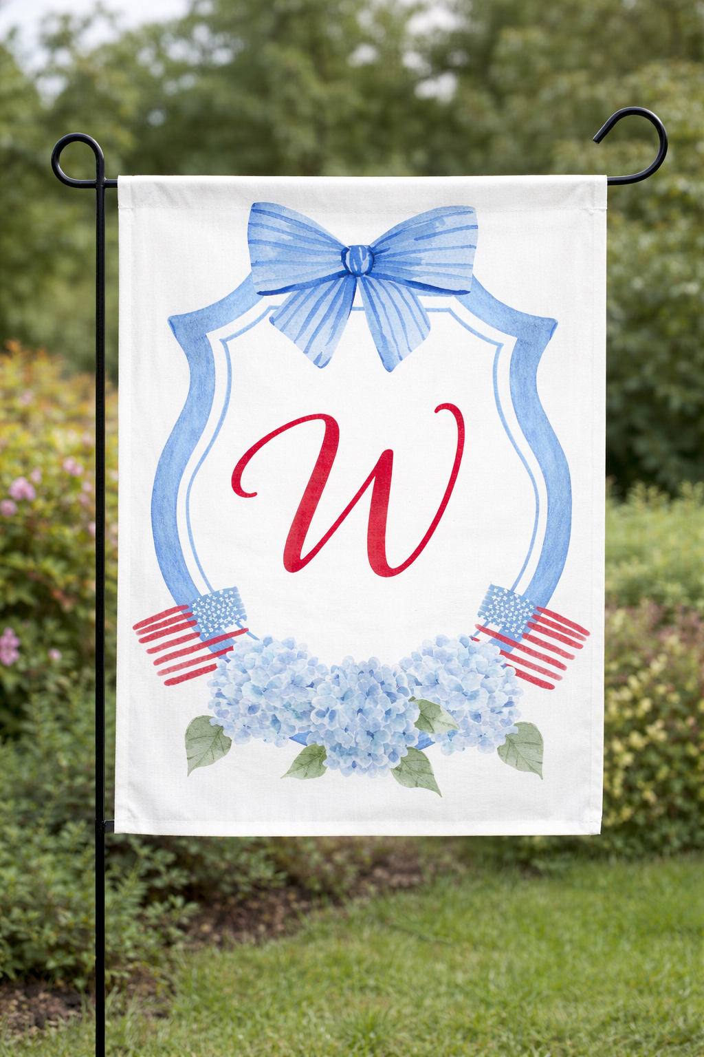 Inital Patriotic Garden Flag