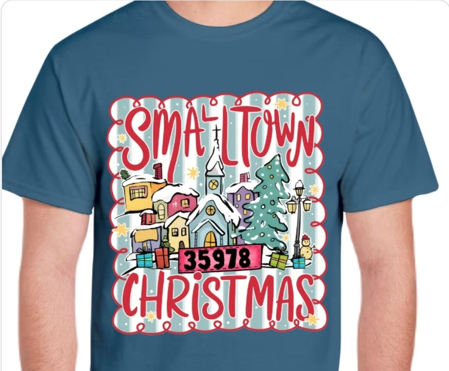 Adult Small Town Christmas T-shirt or Sweatshirt