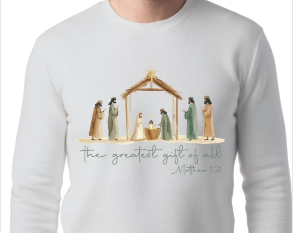 Adult Manger Scene T-shirt or Sweatshirt