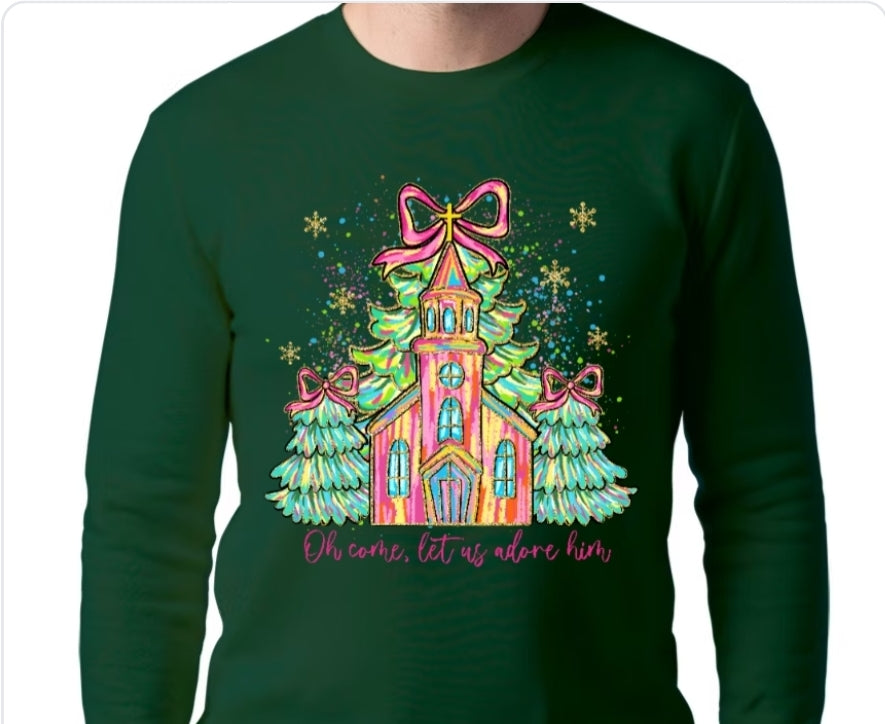 Adult Let Us Adore Him T-shirt or Sweatshirt