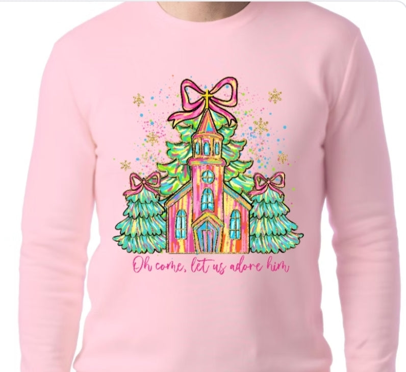 Adult Let Us Adore Him T-shirt or Sweatshirt