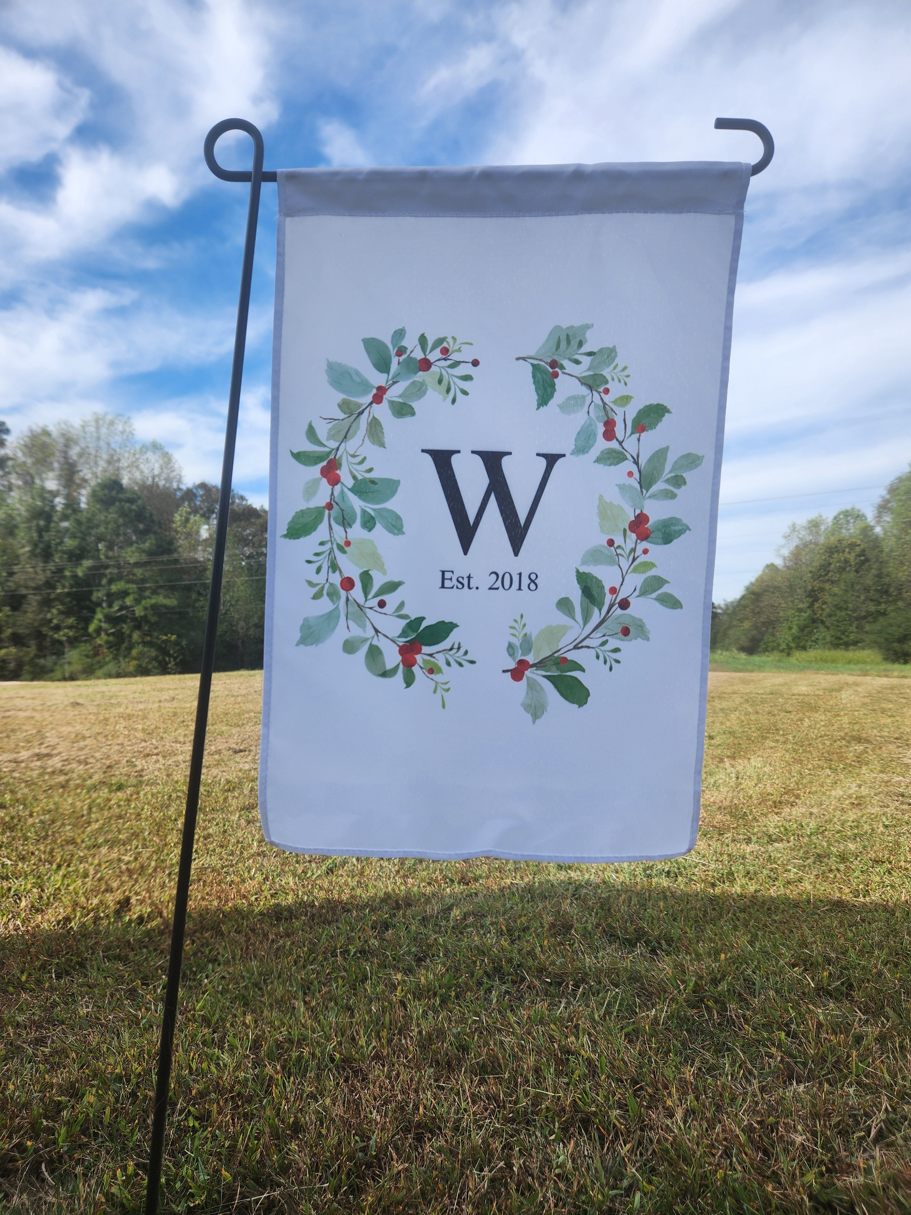 Christmas Initial Garden Flag