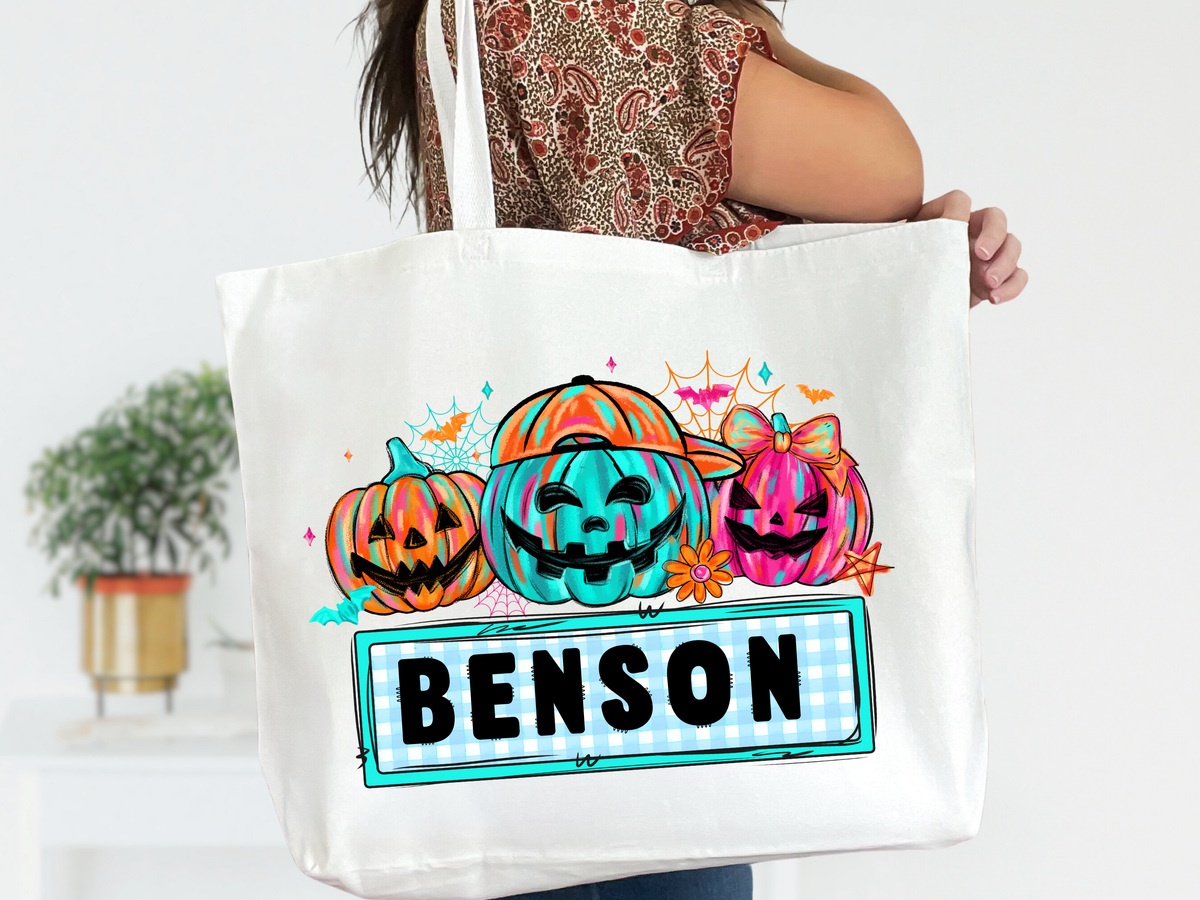 Girl or Boy Personalized Halloween Zipper Tote Bag